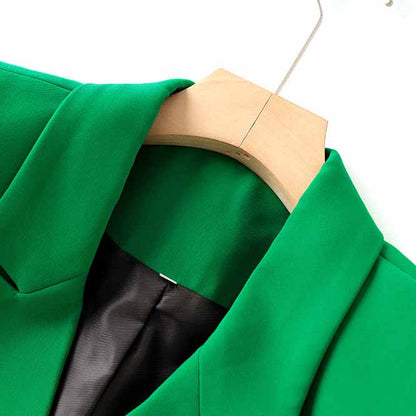 Women's Two Piece Green Tailored Skirt Suit Formal Skirt Suit