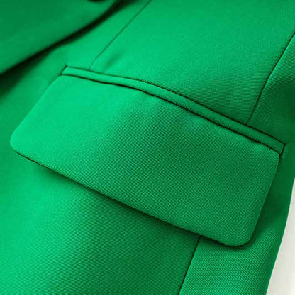 Women's Two Piece Green Tailored Skirt Suit Formal Skirt Suit