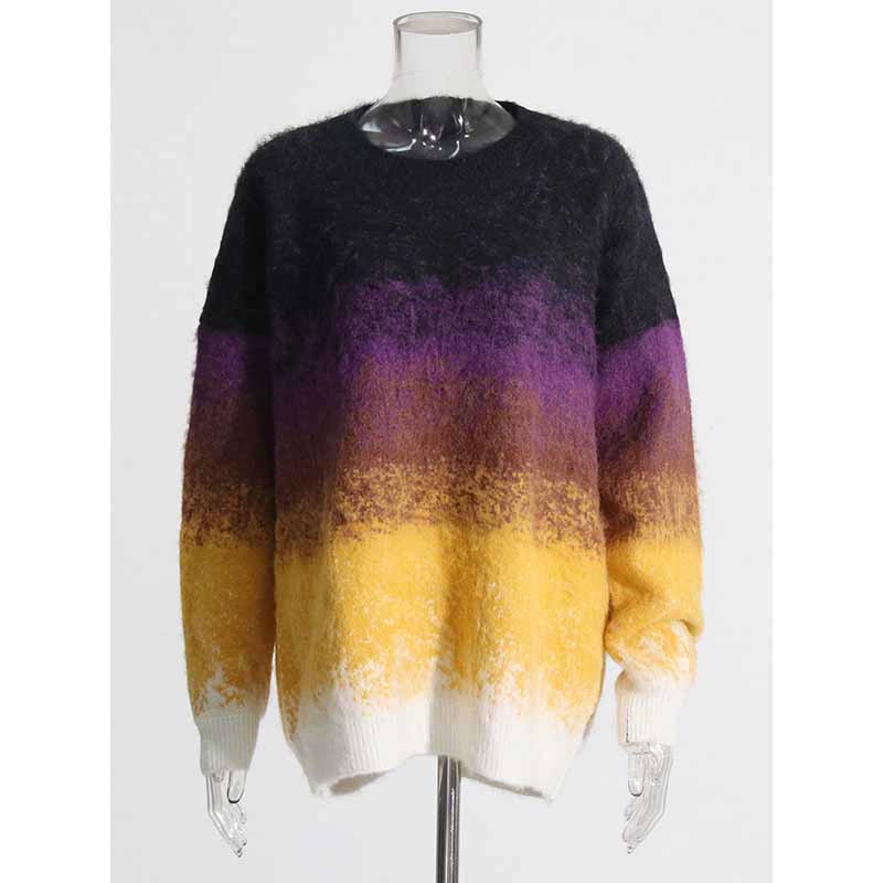 Women's Gradient Color Sweater Long Sleeves Casual Sweater