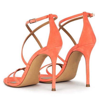 Womens Colored Strappy Heeled Sandals Dress Shoes