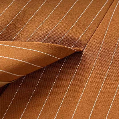 Women Caramel Pantsuit Fitted Blazer + Mid-High Rise Trousers Pantsuit Suit Formal Wear