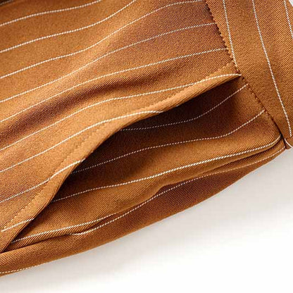 Women Caramel Pantsuit Fitted Blazer + Mid-High Rise Trousers Pantsuit Suit Formal Wear