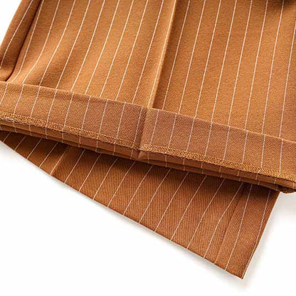 Women Caramel Pantsuit Fitted Blazer + Mid-High Rise Trousers Pantsuit Suit Formal Wear