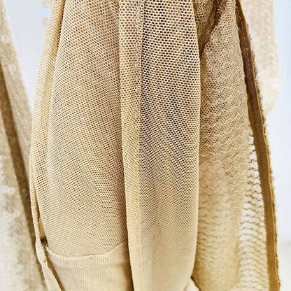 Womens Gold Bling Gold Party Pants Sparkle Sequin Stretch Mesh Flared Pants