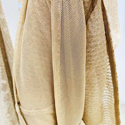 Womens Gold Bling Gold Party Pants Sparkle Sequin Stretch Mesh Flared Pants