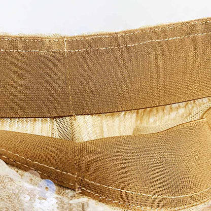 Womens Gold Bling Gold Party Pants Sparkle Sequin Stretch Mesh Flared Pants
