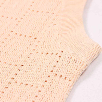 Women's Kniited Crop Top Sleeveless Cropped Sweater Vest