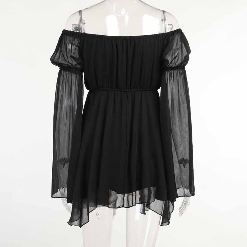 Renaissance Dress Off-Shoulder Dress Long-Sleeved Ruffled Party Mini Dress