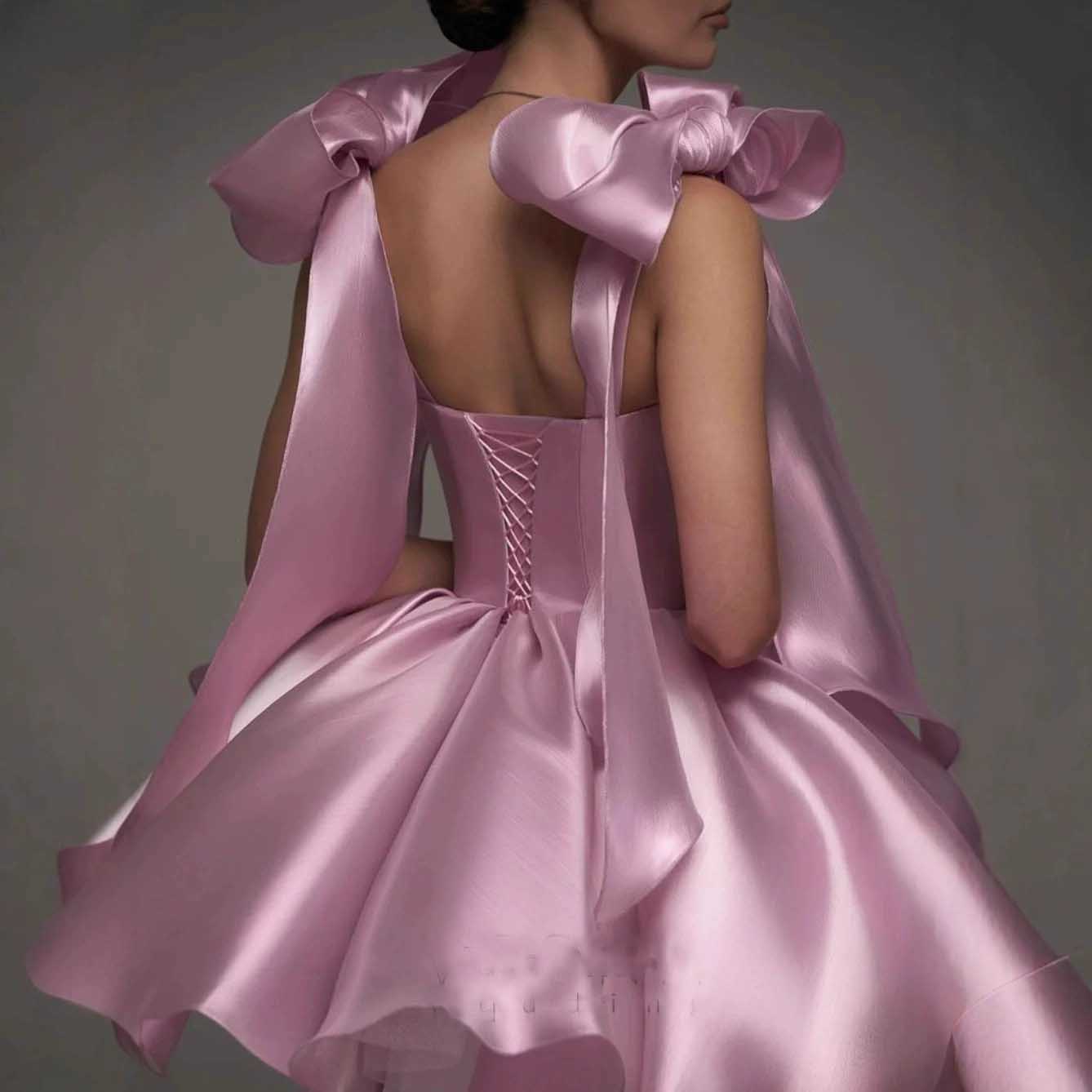 Satin Mini Dress | Off-Shoulder Sweetheart Neckline Party Dress with Attached Cape