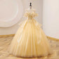 Off-shoulder Wedding Dress Ball Gown Dress Luxurious Quinceanera Dress Handmade