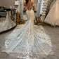 Off Shoulder Lace Mermaid Wedding Dresses Bridal Ball Gown with Train