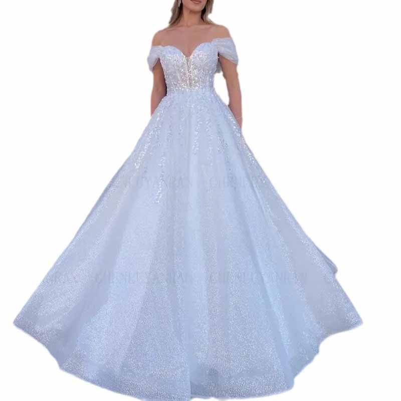 Off Shoulder Tulle Wedding Dress Pregnant Gowns Bridal Dress