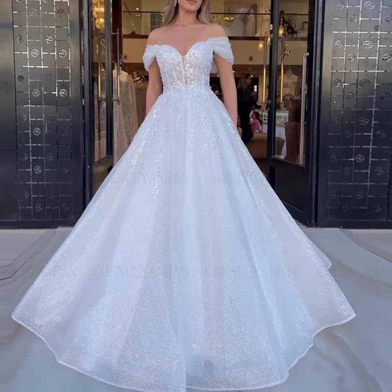 Off Shoulder Tulle Wedding Dress Pregnant Gowns Bridal Dress