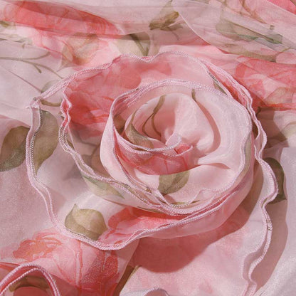 Off The Shoulder Organza Floral Gown Dress