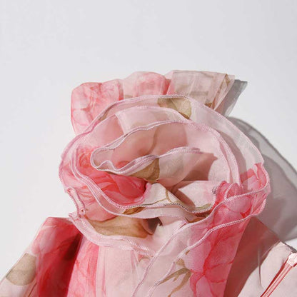 Off The Shoulder Organza Floral Gown Dress