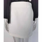 One Button Two-Tone Mini Skirt Suit Black And White Suit