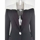 One Button Two-Tone Mini Skirt Suit Black And White Suit