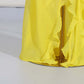 Yellow One Shoulder Asymmetrical Ruffle High Split Maxi Dress