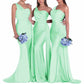 One Shoulder Satin Bridesmaid Dresses Mermaid Prom Dresses Bodycon Wedding Dresses Evening Gowns