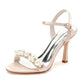 Open Toe Summer Heels Pearls Wedding Shoes Ankle Strap Party Sandals