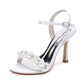 Open Toe Summer Heels Pearls Wedding Shoes Ankle Strap Party Sandals