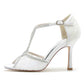 Open Toe Wedding Shoes Lace Bridal Heels Crisscross T-Strap Pumps