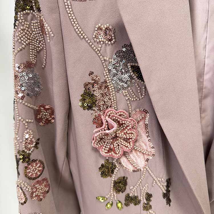 Dusty Pink Floral Pantsuit Handmade Floral Pant and Blazer Set