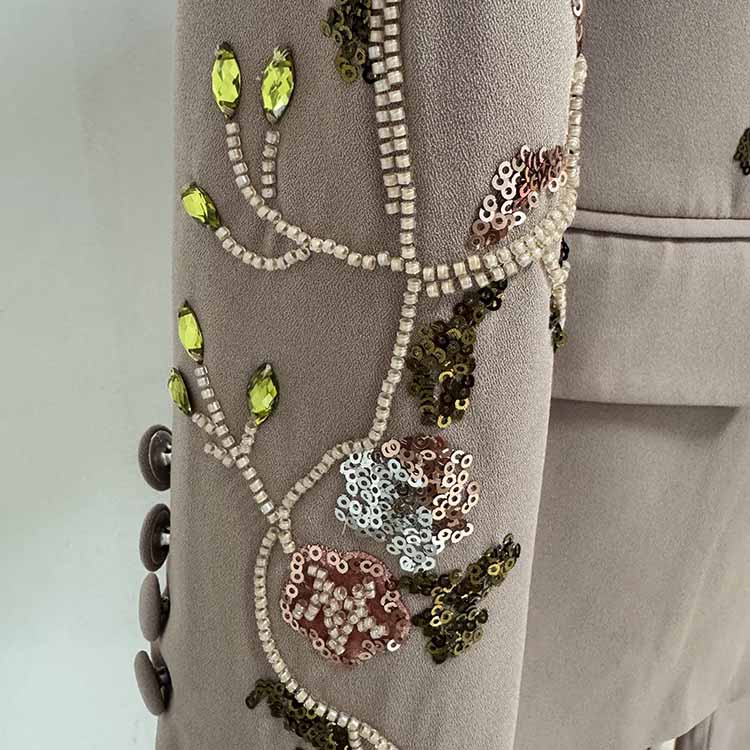 Dusty Pink Floral Pantsuit Handmade Floral Pant and Blazer Set