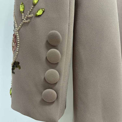 Dusty Pink Floral Pantsuit Handmade Floral Pant and Blazer Set