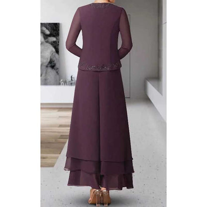 Pantsuits Lace Mother of The Bride Jumpsuits Chiffon Wedding Guest Outfit