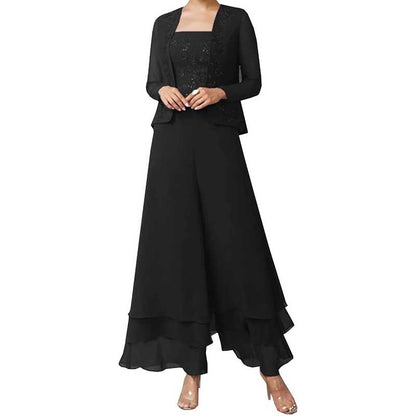 Pantsuits Lace Mother of The Bride Jumpsuits Chiffon Wedding Guest Outfit