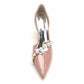 Pearl Weddng Shoes Prom Stiletto High Heeled Bridesmaid Heels Pointed Toe Pumps