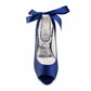 Peep-Toe Wedding Shoes Satin Prom Heels Crystal Beaded Ankle Strap Pumps