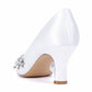 Peep Toe Low Heels Wedding Shoes Rhinestones Bridal Heels Dress Shoes