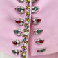 Pink Embellished Beaded Pantsuit Middle Length Coat and Pants Set