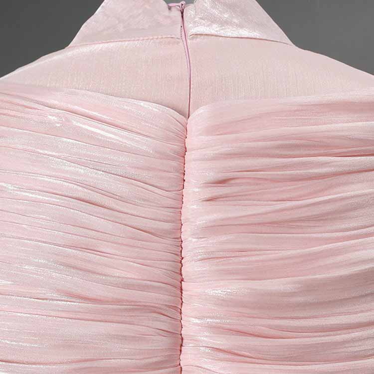 Pleated Maxi Dress with Ruffle Hem – Elegant Flare Sleeve & Flowy Sash