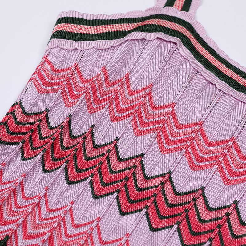 Ribbed knit stripe dresses