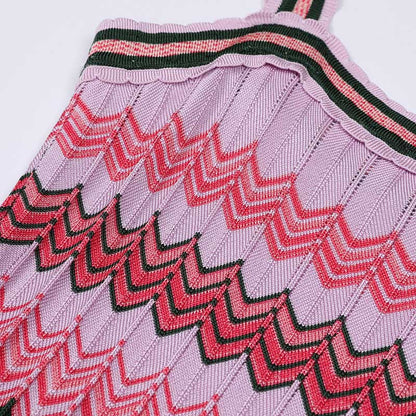 Ribbed knit stripe dresses
