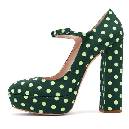 Women's Platform High Heels Mary Jane Pumps Chunky Block Heel Ankle Strap Dress Shoes