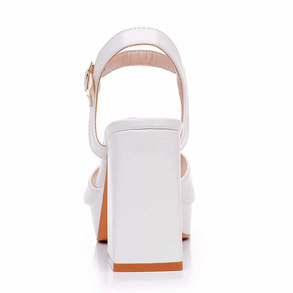 Platform Wedding Shoes Block Heeled Bridal Shoes Party Heels