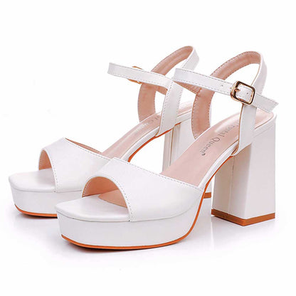 Platform Wedding Shoes Block Heeled Bridal Shoes Party Heels