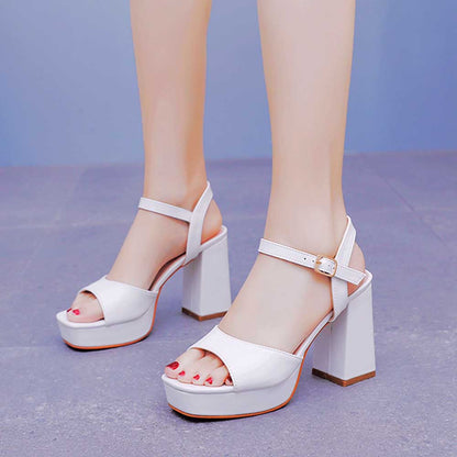 Platform Wedding Shoes Block Heeled Bridal Shoes Party Heels