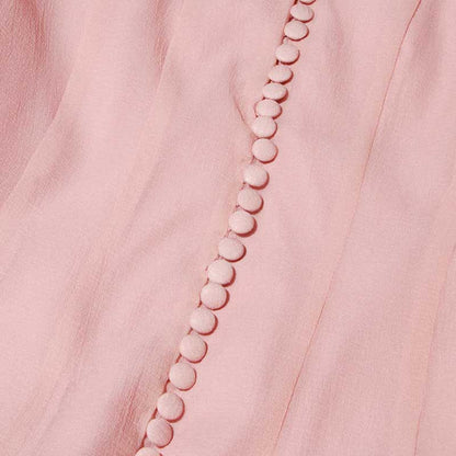 Pleated Mockneck Ruffles Midi Dress Lotus Sleeves