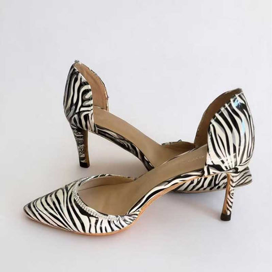 Plus Size Zebra Print Rhinestone Heels - Stiletto Pumps