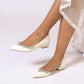 Point Toe Flat Dress Shoes Rhinestones Detail Patent Leather Wedding Shoes