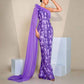 Purple Ribboned One Shoulder Sequin Prom Dress Long Evening Gown