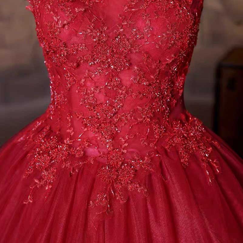 Red Ball Gown Long Prom Dress Off Shoulder Ball Gown Wedding Dress