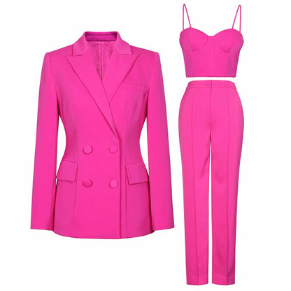 Regular-Fit 3-Piece Suit Three-piece suit, Womens suit, Pants Blazer Top, Womens Suit Set, Wedding Suit