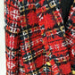 Red Check Tweed Blazer Double Breasted Plaid Coat