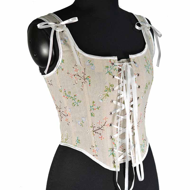 Renaissance Style Corset Lace-Up Boned Overbust Corset Crop Top